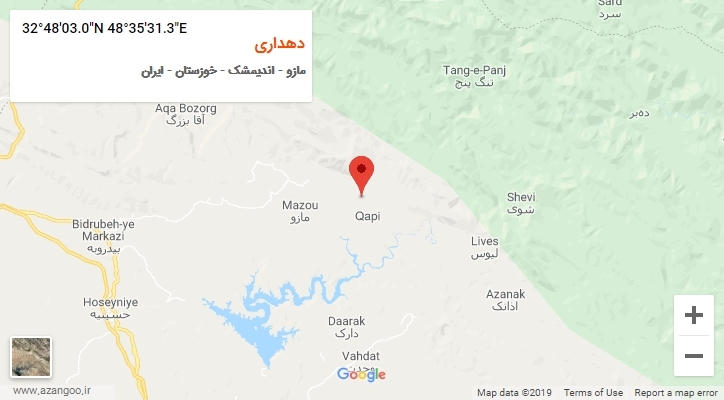 روستای دهداری بر روی نقشه