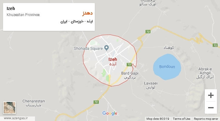 دهستان دهدز بر روی نقشه