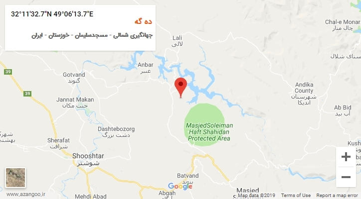 روستای ده گه بر روی نقشه