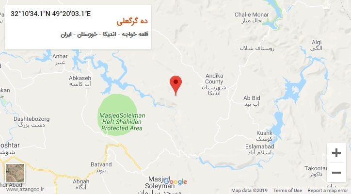 روستای ده گرگعلی بر روی نقشه