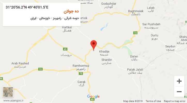 روستای ده جولان بر روی نقشه