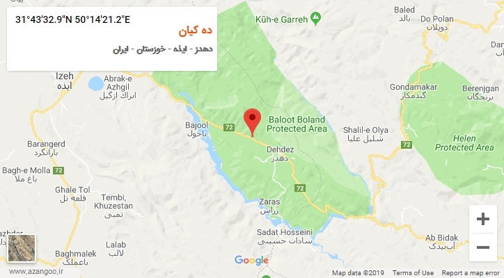 روستای ده کیان بر روی نقشه
