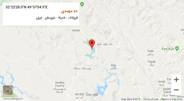 روستای ده مهمدی بر روی نقشه