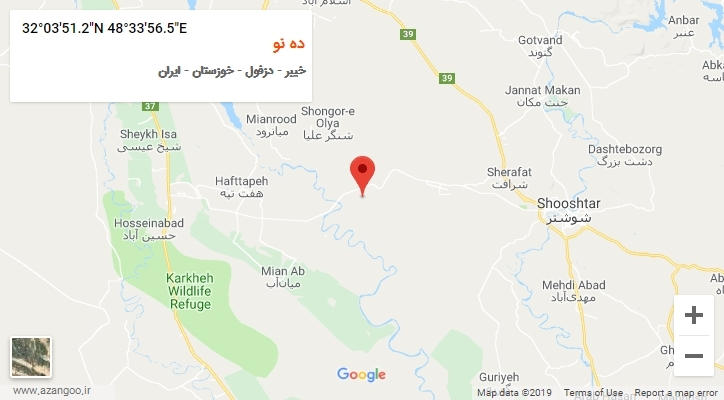 روستای ده نو بر روی نقشه