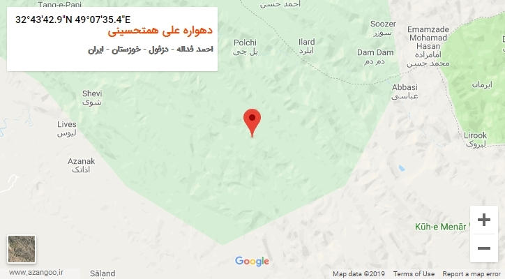 روستای دهواره علی همتحسینی بر روی نقشه