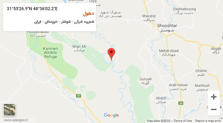 روستای دهول بر روی نقشه