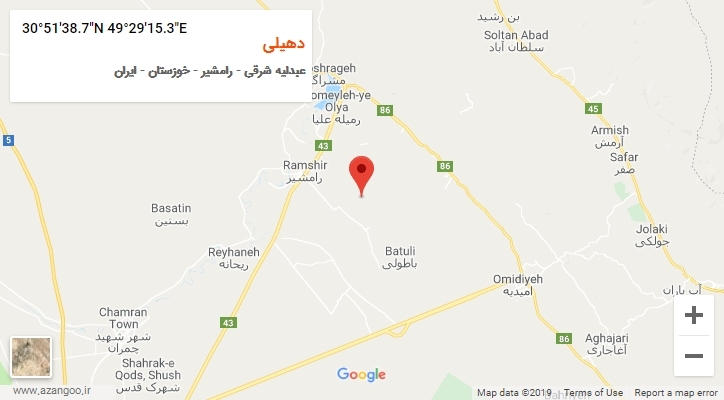 روستای دهیلی بر روی نقشه