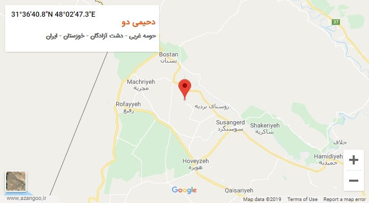 روستای دحیمی دو بر روی نقشه
