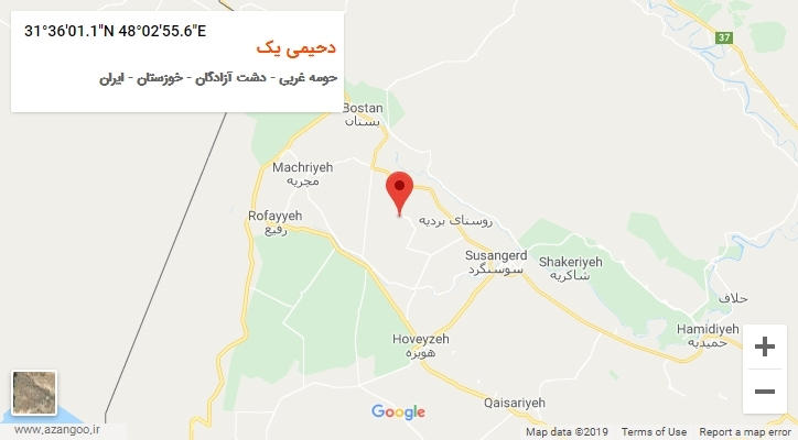 روستای دحیمی یک بر روی نقشه