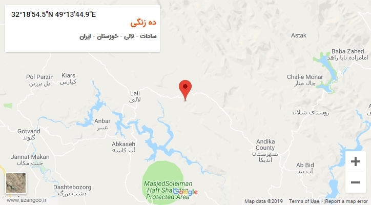 روستای ده زنگی بر روی نقشه