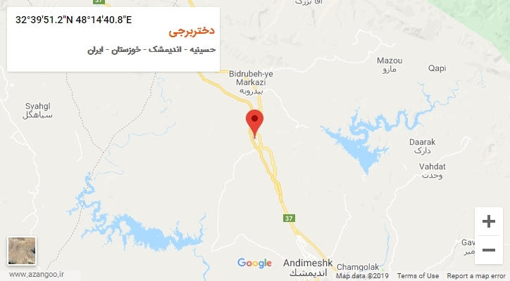 روستای دختربرجی بر روی نقشه
