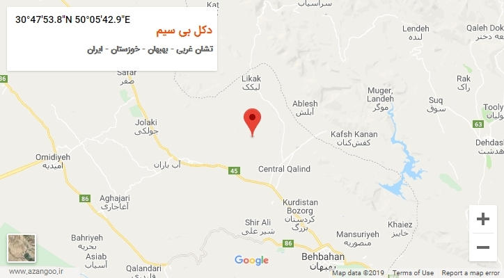 روستای دکل بی سیم بر روی نقشه