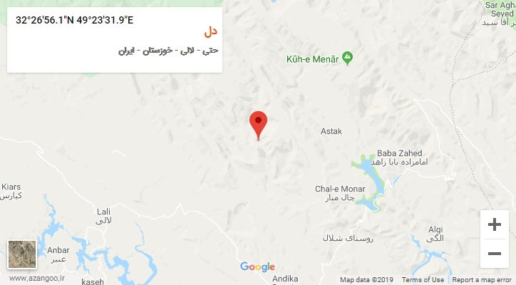 روستای دل بر روی نقشه