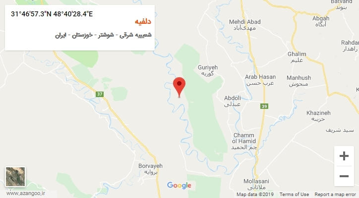 روستای دلفیه بر روی نقشه