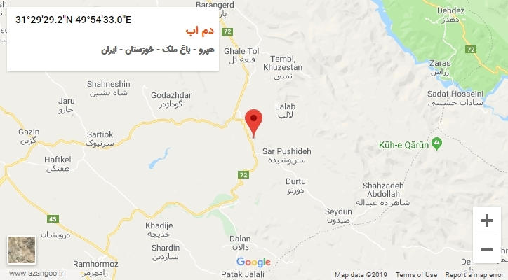 روستای دم اب بر روی نقشه