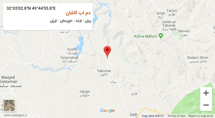 روستای دم اب کاشان بر روی نقشه