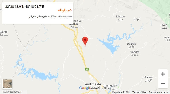 روستای دم بلوطه بر روی نقشه