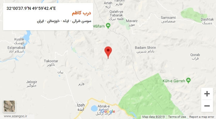 روستای درب کاظم بر روی نقشه