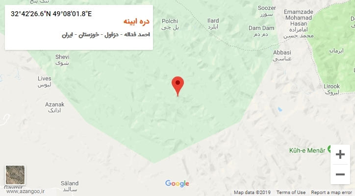 روستای دره ابینه بر روی نقشه