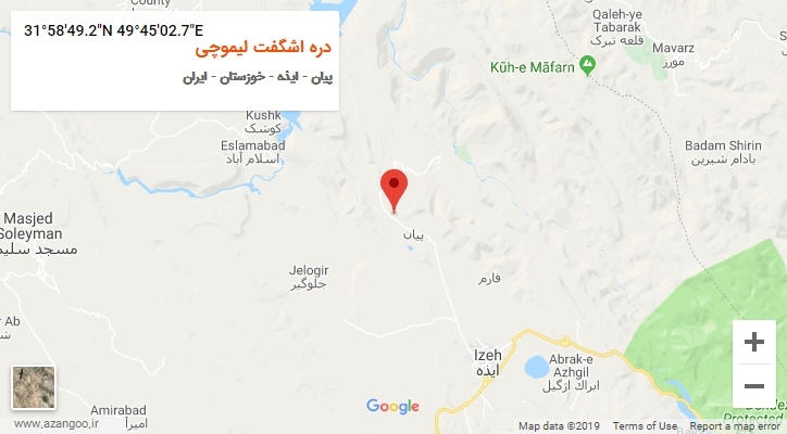 روستای دره اشگفت لیموچی بر روی نقشه