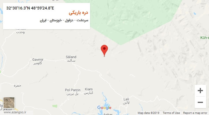 روستای دره باریکی بر روی نقشه