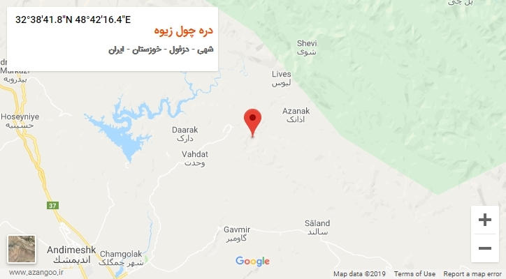 روستای دره چول زیوه بر روی نقشه