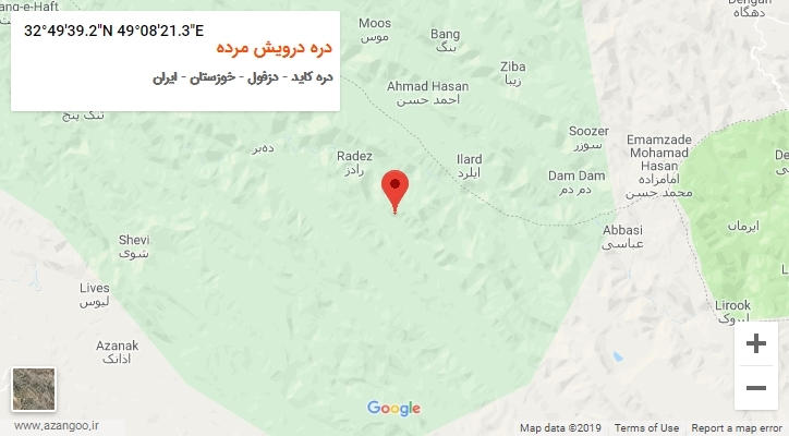 روستای دره درویش مرده بر روی نقشه