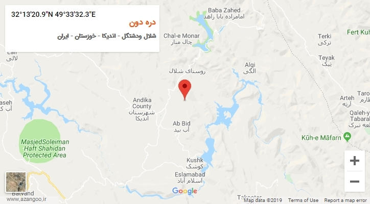 روستای دره دون بر روی نقشه
