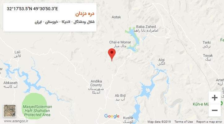 روستای دره دزدان بر روی نقشه