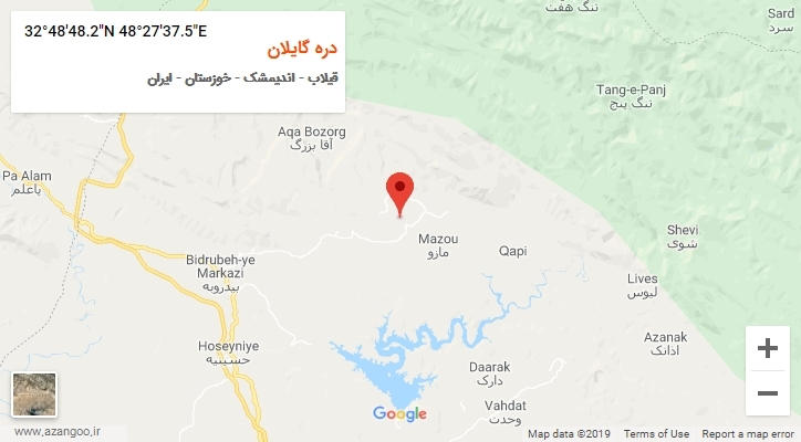 روستای دره گایلان بر روی نقشه