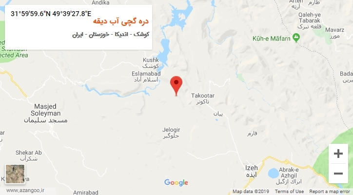 روستای دره گچی آب دیقه بر روی نقشه