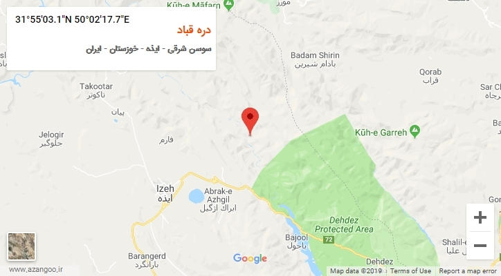 روستای دره قباد بر روی نقشه