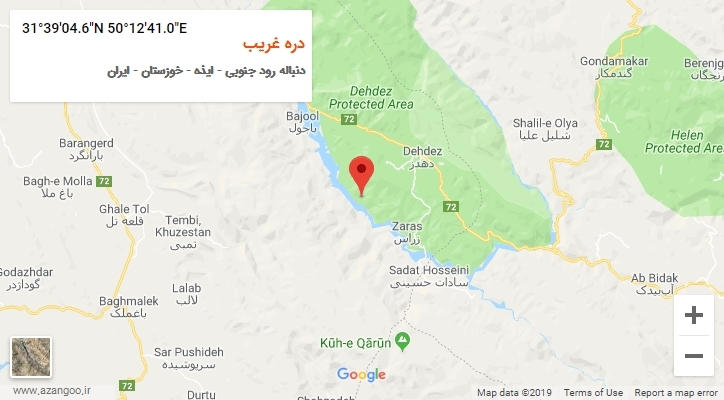 روستای دره غریب بر روی نقشه