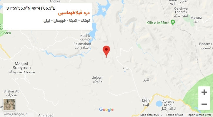 روستای دره قیلاطهماسبی بر روی نقشه