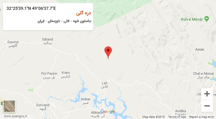 روستای دره گلی بر روی نقشه