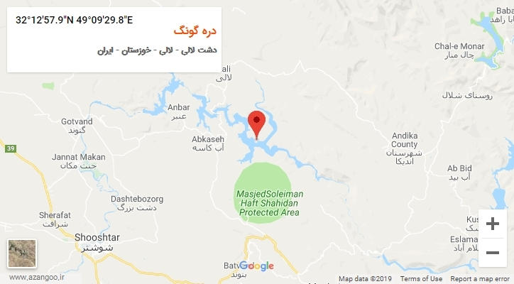 روستای دره گونگ بر روی نقشه