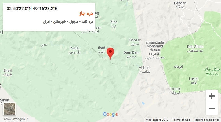 روستای دره جاز بر روی نقشه