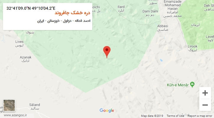 روستای دره خشک جافروند بر روی نقشه