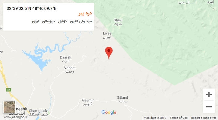 روستای دره پیر بر روی نقشه