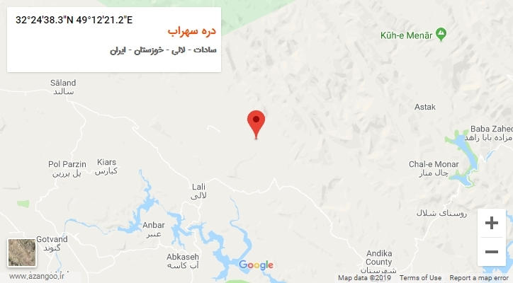 روستای دره سهراب بر روی نقشه