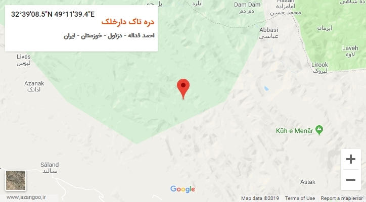 روستای دره تاک دارخلک بر روی نقشه