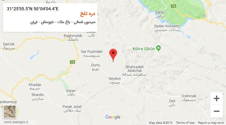 روستای دره تلخ بر روی نقشه