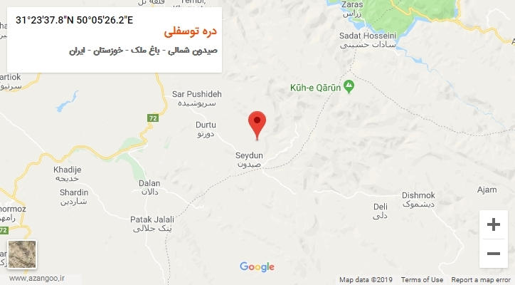 روستای دره توسفلی بر روی نقشه