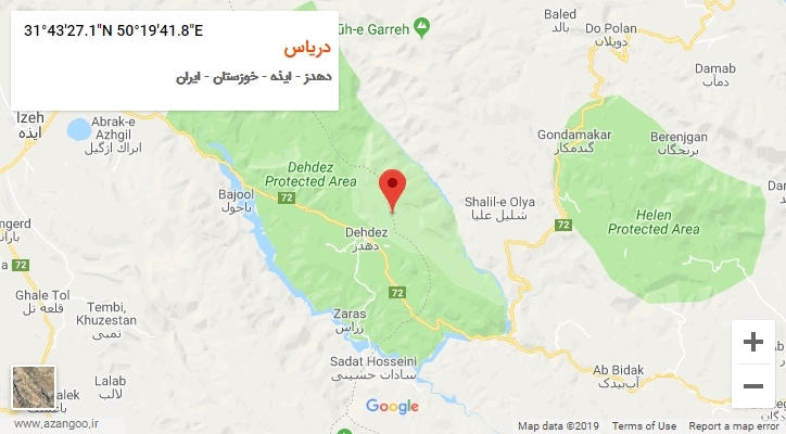 روستای دریاس بر روی نقشه