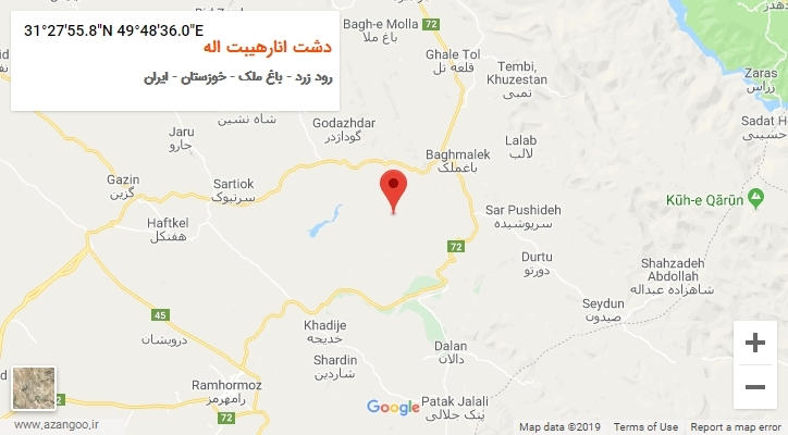 روستای دشت انارهیبت اله بر روی نقشه