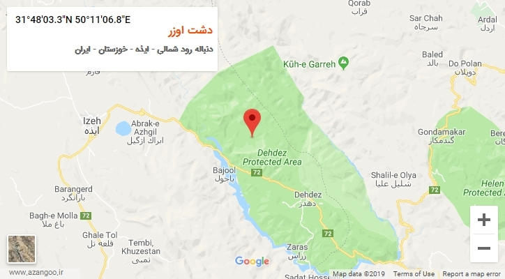روستای دشت اوزر بر روی نقشه
