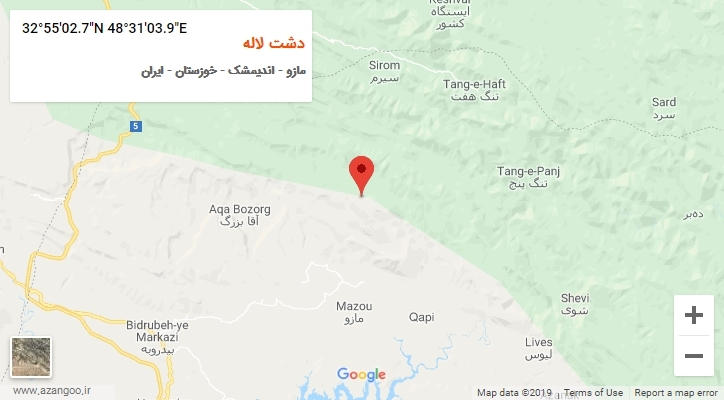 روستای دشت لاله بر روی نقشه
