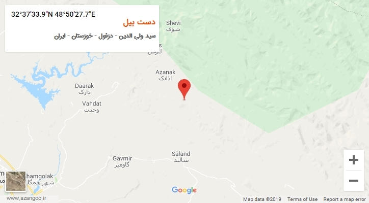روستای دست بیل بر روی نقشه