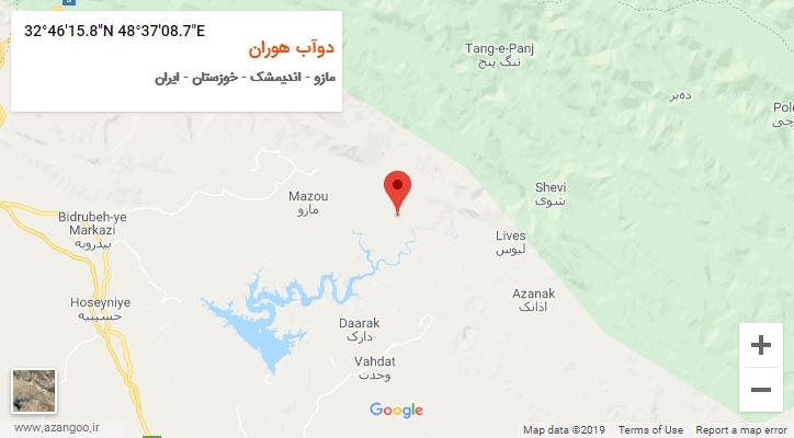 روستای دوآب هوران بر روی نقشه