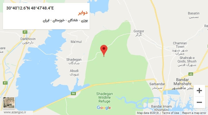روستای دوایر بر روی نقشه